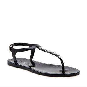 Katy Perry The Geli Diamond Black Thong Jelly Sandals